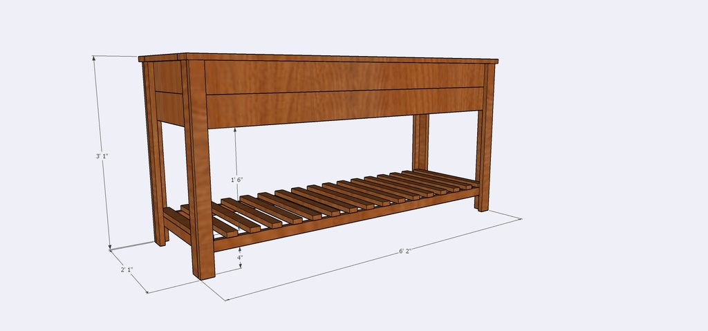 Cedar "Grand" Raised Garden Bed with Shelf