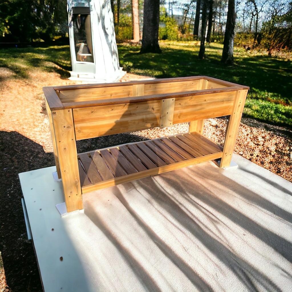 Cedar "Grand" Raised Garden Bed with Shelf