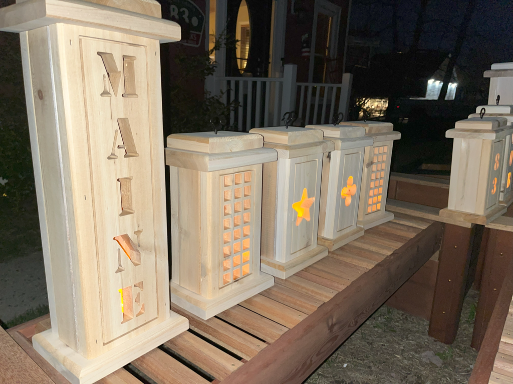 Cedar Lantern with Flameless Tea Light