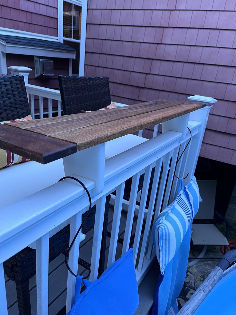 Deck or Patio Railing Bar Shelf