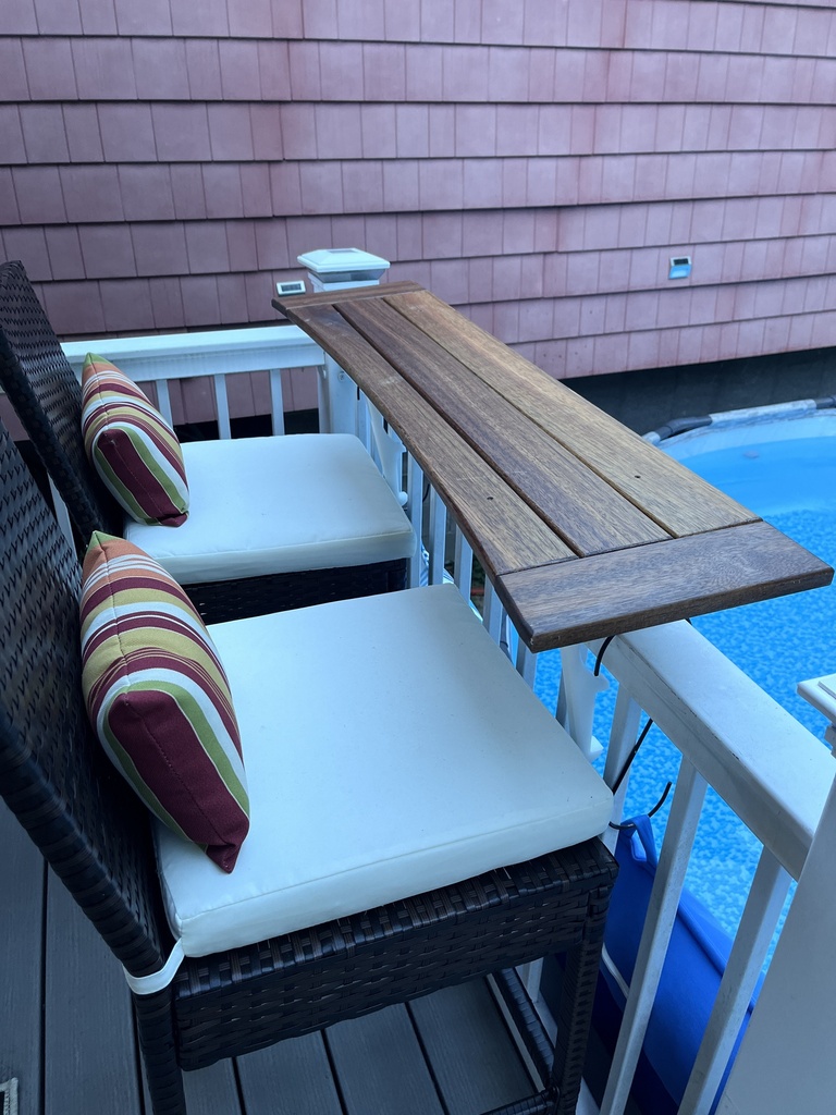 Deck or Patio Railing Bar Shelf