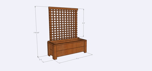 [Eagle24] Cedar "Eagle" Garden Bed with Lattice Backdrop