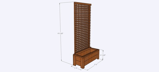 Cedar "Eagle-2" Garden Box w/Lattice